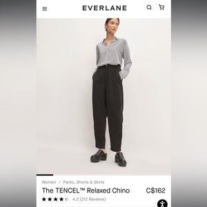 Everlane The Tencel Relaxed Chino black size 10